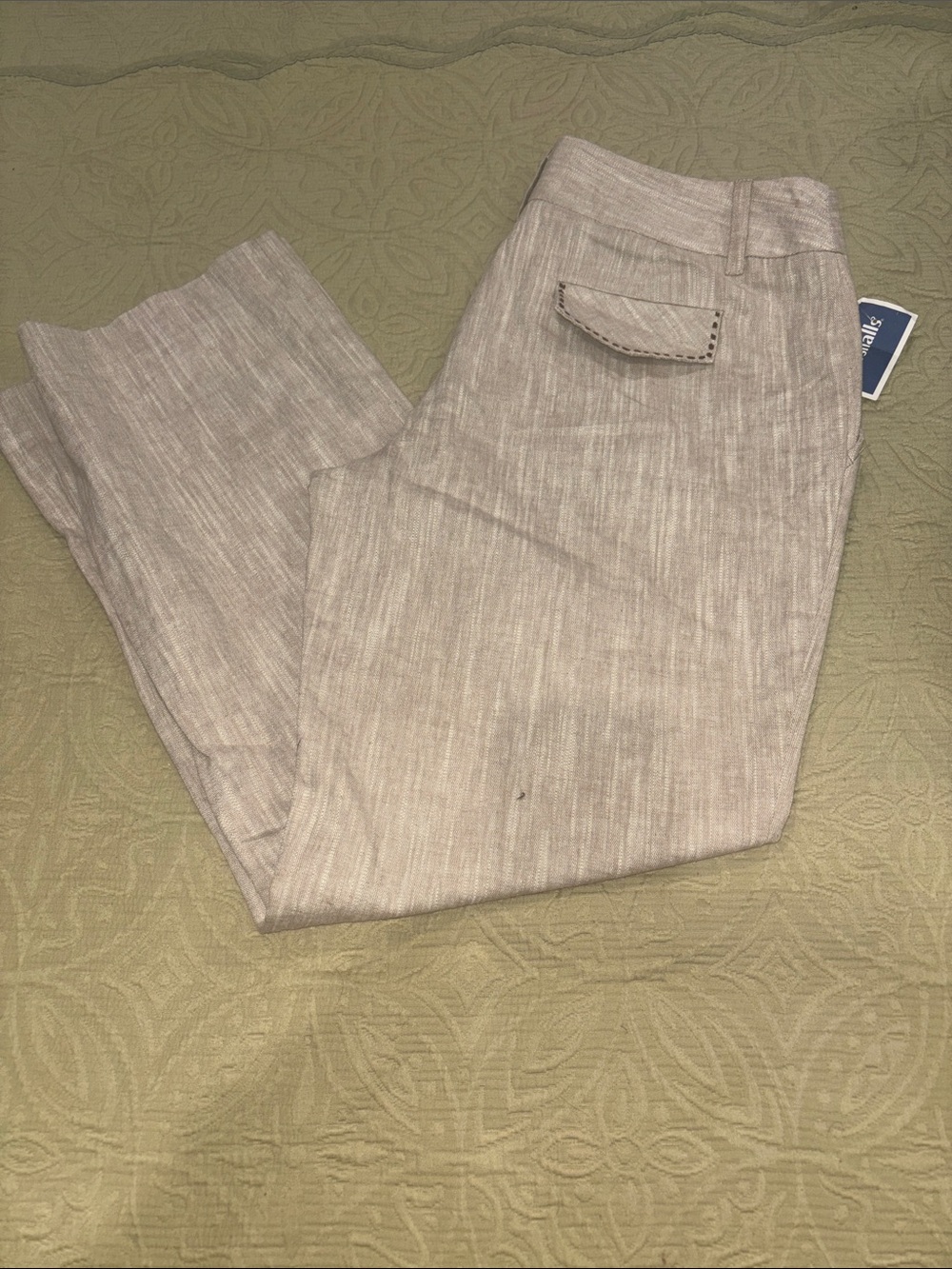 Carole Little Light Beige linen Women's Dress Pants 8 petite
